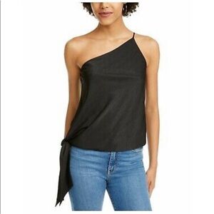 Leyden Black Asymmetrical Tank Top Size M
